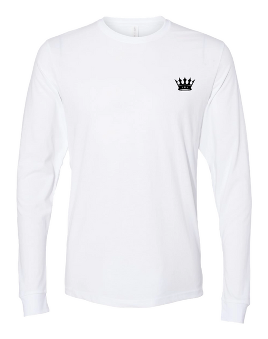 Crown Long Sleeve Premium Shirt White | Relentless Empire